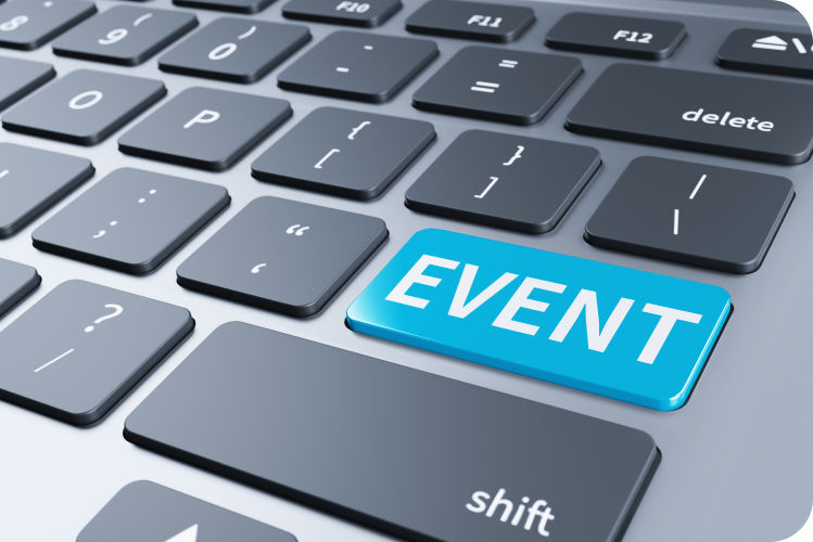 wording events computer keyboard 3d illustration 1